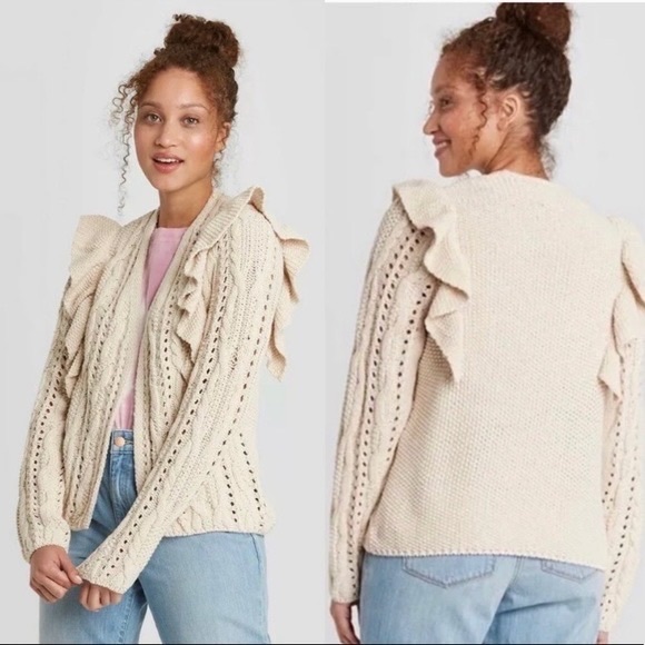 Universal Thread Sweaters - Universal Thread Ruffle Cardigan